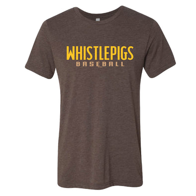 Princeton WhistlePigs T-Shirt - Brown tri-blend with Club Wordmark Logo