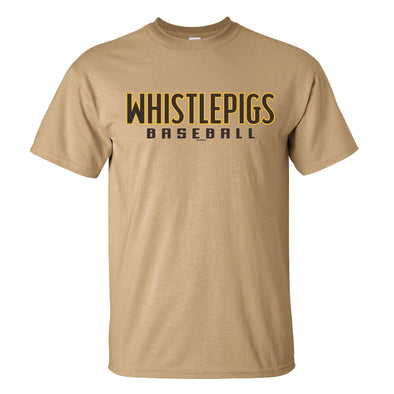 Princeton WhistlePigs T-Shirt - Tan with Club Wordmark Logo