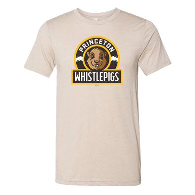 Princeton WhistlePigs T-Shirt - Tan tri-blend with Primary League Logo