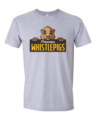 Princeton WhistlePigs Light Grey with Primary Logo